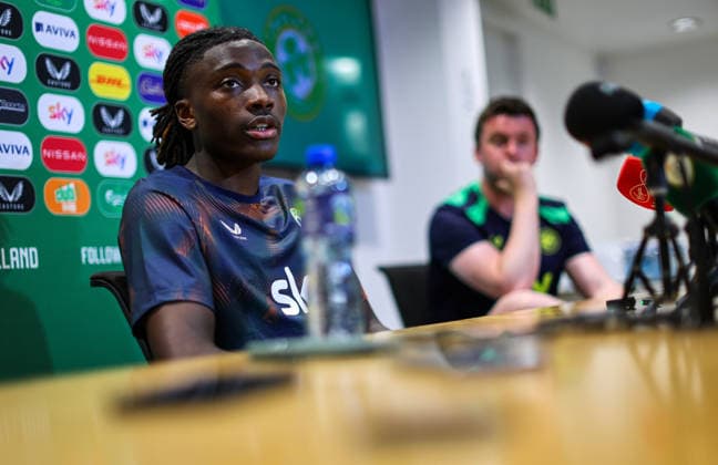 Republic of Ireland press conference, PK, Pressekonferenz FAI HQ, Dublin 26 5 2026 Jaden Umeh Jaden Umeh 26 5 2026  Copyright: x INPHO RyanxByrnex RB1_1614
