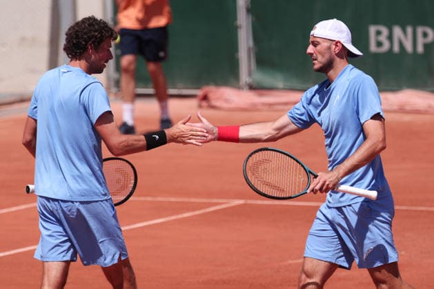 Constantin Frantzen Cap , Robin Haase Men Doubles, Men s Doubles Tennis French Open 2026 Roland Garros Paris France 26 May 2026 Copyright: xJuergenxHasenkopfx