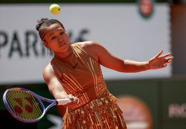Naomi Osaka of Japan wears a gold sequinned dress under a black sequinned long skirt and corset French Open Tennis, Day Three, Tennis, Roland Garros, Paris, France - 26 May 2026Paris Roland Garros France EDITORIAL USE ONLY No use with unauthorised audio, video, data, fixture lists, club league logos or live services. Online in-match use limited to 120 images, no video emulation. No use in betting, games or single club league player publications. Copyright: xEllaxLing Shutterstockx 16898259af