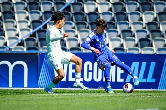 UEFA Under-17 European Championship, EM, Europameisterschaft Estonia 2026 Thomas Corigliano in action during the UEFA Under-17 European Championship Group-A match between Italy U-17 vs France U-17 national teams, Tallinn Estonia 26.05.2026 Tallinn A Le Coq Arena Estonia Copyright: xMaurixLevandix
