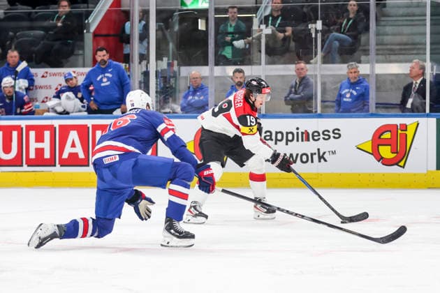 Ice hockey, Eishockey - IIHF WC 2026 ZURICH,SWITZERLAND,26.MAY.26 - ICE HOCKEY - IIHF Ice Hockey World Championship, WM, Weltmeisterschaft 2026, group stage, USA vs Austria. Image shows Vinzenz Rohrer (AUT).  GEPAxpictures xMaticxKlansek