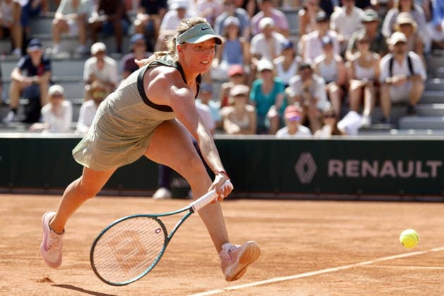 Czech tennis player Linda Fruhvirtova, 1st round of the French Open 2026 on the Roland Garros courts in Paris, France, on May 26, 2026. (CTKxPhoto PavelxLebeda) CTKPhotoF202605260026601  CTKPhotoF202605260026601