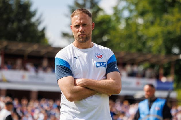 Coach Daniel Brinkmann Rostock GER, FC Hansa Rostock vs SV Pastow, Football, Men, Lübzer Pils Landespokal, Final, Season 2025 2026, 23 05 2026 Greifswald Volksstadion Mecklenburg Vorpommern Germany