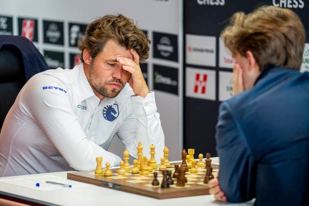 Norway Chess 2026 Oslo, Norway 20260526 Magnus Carlsen against Vincent Keymer from Germany during the Norway Chess 2026 chess tournament at Deichman Bjorvika in Oslo Photo Fredrik Varfjell NTB Oslo Norway EDITORIAL USE ONLY RESTRICTED USE FOR BETTING COMPANIES  Copyright: xFredrikxVarfjellx xNTBx