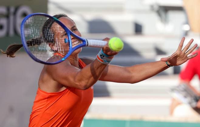 Belgian Hanne Vandewinkel pictured in action during a first round match in the women s singles between Belgian Vandewinkel and American Keys at the Roland Garros French Open tennis tournament, in Paris, France, Tuesday 26 May 2026. This year s tournament takes place from 18 May to 07 June. VIRGINIExLEFOUR  x175115446x