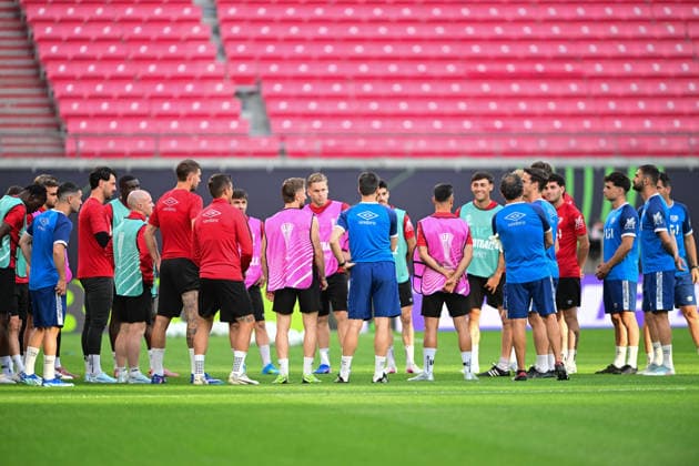 SOCCER - UEFA ECL, Crystal Palace vs Rayo Vallecano LEIPZIG,GERMANY,26.MAY.26 - SOCCER - UEFA Conference League, final, Crystal Palace FC vs Rayo Vallecano, preview, training Rayo Vallecano. Image shows team Rayo Vallecano.  GEPAxpictures xMichalxFajt