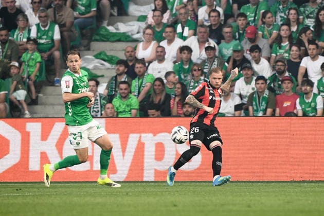 AS Saint Etienne v OGC Nice - Ligue 1 McDonald s 2025 2026 - Relegation Promotion Playoffs 26 Melvin BARD (ogcn) during the Ligue 1 Relegation Promotion match between Saint Etienne and Nice at Stade Geoffroy-Guichard on May 26, 2026 in Saint-Etienne, France. Saint-Etienne France  Copyright: xFEPx 776502188