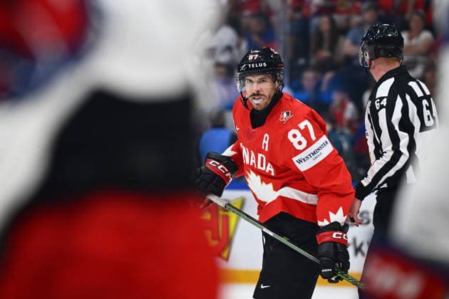Sidney Crosby of Canada during the IIHF World Championship, WM, Weltmeisterschaft Group B match Czech Republic vs Canada on May 26, 2026, Fribourg, Switzerland. (CTKxPhoto RadekxPetrasek) CTKPhotoP2026052609151  CTKPhotoP2026052609151