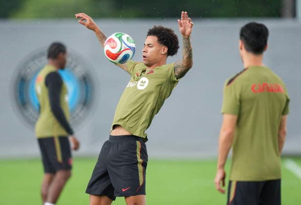 May 26, 2026, Charlotte, Nc, UNITED STATES: Tajon Buchanan warms up with the ball during Team Canada World Cup roster selection camp in Charlotte, N.C., on Tuesday, May 26, 2026. Canada News - May 26, 2026  - ZUMAc35_ 20260526_zaf_c35_073 Copyright: xNathanxDenettex