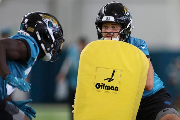 JACKSONVILLE, FL - MAY 26: Jacksonville Jaguars tight end Patrick Herbert (88) works on a drill during Jacksonville Jaguars OTA on May 26, 2026 at Miller Electric Center in Jacksonville, Fl. (Photo by David Rosenblum Icon Sportswire) NFL, American Football Herren, USA MAY 26 Jacksonville Jaguars OTA EDITORIAL USE ONLY Icon260526127146
