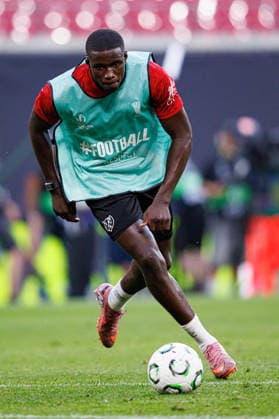 Nobel Mendy seen during the Rayo Vallecano de Madrid Official Training Session before UEFA Conference League 2026 final (Maciej Rogowski Ball Raw Images) Leipzig Red Bull Arena Germany Copyright: xMaciejxRogowskix maciejrogowski_26_05_2026_small-72