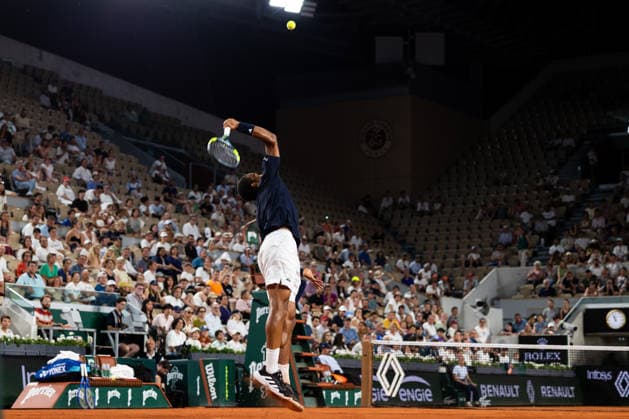 PARIS, FRANCE - MAY 26: Felix Auger-Aliassime of Canada is seen in action in his first round match against Daniel Altmaier of Germany during Day Three of the 2026 French Open at Roland Garros on May 26, 2026 in Paris, France. (Photo by Pauline FIGUET SPP)  Copyright: xPaulinexFIGUETx xSPPx Sportspressphoto_SPR155049