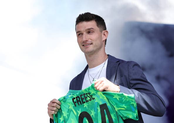 May 26, 2026, New York, New York, USA: Tuesday, May 26, 2026; New York, New York, USA; United States goaltender Matt Freese (24) gets introduced to the crowd at Pier 17. New York USA - ZUMAs325 20260526_zsp_s325_110 Copyright: xJessxStilesx