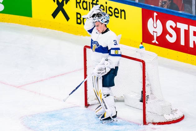 xxkeikkaxx 20260526 Swiss Life Arena, Zurich, Switzerland. IIHF Ice hockey, Eishockey World Championships match Switzerland vs Finland Justus Annunen (31) of Team Finland Photo by Pasi Suokko All Over Press  1.06232474