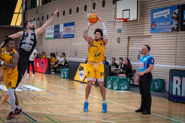 Tylan James Pope Bozic Estriche Knights Kirchheim, 09 GER, Bozic Estriche Knights Kirchheim vs Giessen 46ers, BARMER 2 Basketball Bundesliga, Playoffs Semifinal Game 3, Season 2025 2026, 26 05 2026 GER, Bozic Estriche Knights Kirchheim vs Giessen 46ers, BARMER 2 Basketball Bundesliga, Playoffs Semifinal Game 3, Season 2025 2026, 26 05 2026 Goeppingen Copyright: xEibner-Pressefoto NinaxSanderx EP_NSR