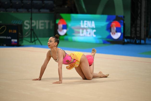 IPA85103417 - LAZIC Lena (SRB) ball during European Championships in Rhythmic gymnastics, Rhythmische Sportgymnastik, RSG Gymnastics in Varna, Bulgaria, May 27 2026  Copyright: xFilippoxTomasi IPAxSportx xx 85103417
