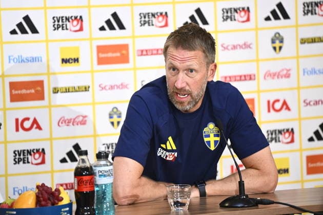STOCKHOLM, SWEDEN 20260527 Swedens national coach Graham Potter, during a press conference as the national team gathers for the World Cup STOCKHOLM SWEDEN x10060x  Copyright: xHenrikxMontgomery TTx PRESSTRÄFF MED GRAHAM POTTER