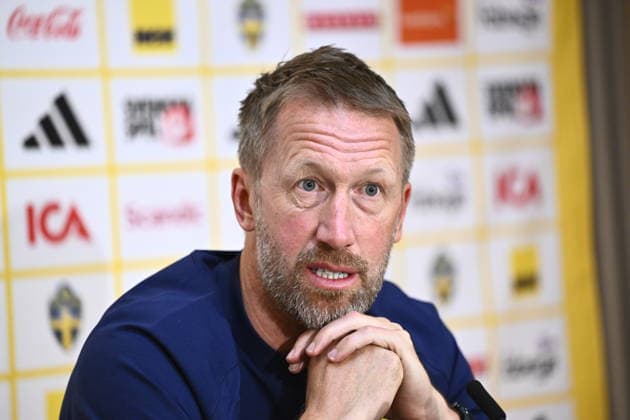 STOCKHOLM, SWEDEN 20260527 Swedens national coach Graham Potter, during a press conference as the national team gathers for the World Cup STOCKHOLM SWEDEN x10060x  Copyright: xHenrikxMontgomery TTx PRESSTRÄFF MED GRAHAM POTTER