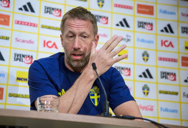 260527 Head coach Graham Potter of the Swedish men s national football team during a press conference on May 27, 2026 in Stockholm Photo Jonathan Näckstrand BILDBYRAN COP 94 JN0274 fotboll football soccer fotball landskamp presskonferens press conference sverige sweden sverige a fifa world cup vm bbeng  Copyright: JONATHANxNÄCKSTRAND BB260527JN003