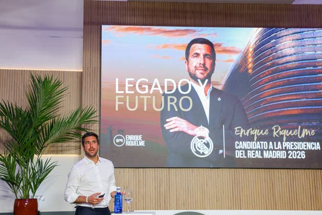 ESP: Riquelme press conference, PK, Pressekonferenz Enrique Riquelme presents his candidacy for the Real Madrid presidential elections in the presence of club members in Madrid May 27 2026 Madrid Spain *** ESP Riquelme press conference Enrique Riquelme presents his candidacy for the Real Madrid presidential elections in the presence of club members in Madrid May 27 2026 Madrid Spain Copyright: xAlbaxPachecox xAgenciaxLOFx
