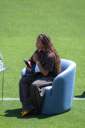 Alexia Putellas leaves FC Barcelona, Barca in Barcelona, Spain. FC Barcelona woman player Alexia Putellas during her FC Barcelona farewell ceremony in Auditori 1899, Barcelona, Spain, on May 27, 2026. Vicky Lopez speaking about Alexia Putellas during the act. Barcelona Auditori 1899 Barcelona Spain