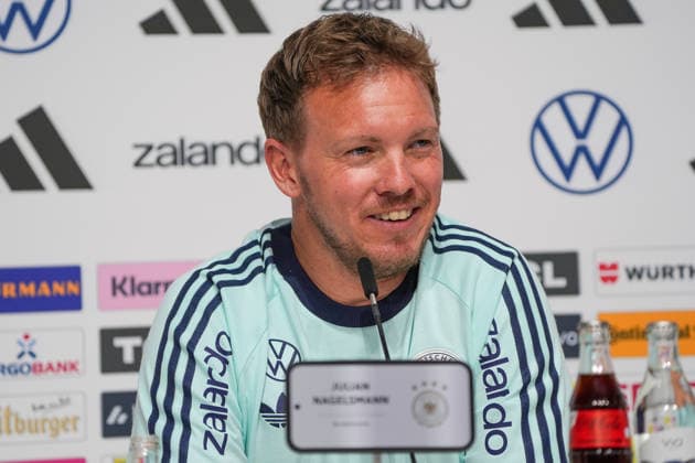 National coach Julian Nagelsmann Germany Germany at the opening press conference of the World Cup training camp Herzo Base 27 05 2026 German national team, training camp for World Cup preparation, Home Ground, HerzoBase, World of Adidas, Herzogenaurach