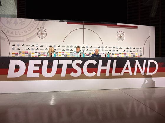 National coach Julian Nagelsmann and sports director Rudi Völler Germany Germany at the opening press conference of the World Cup training camp Herzo Base 27 05 2026 German national team, training camp for World Cup preparation, Home Ground, HerzoBase, World of Adidas, Herzogenaurach
