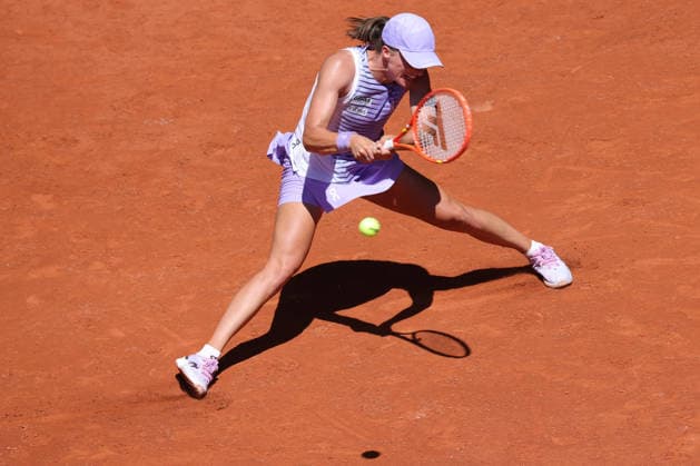 Iga Swiatek, POL, during first round of 2026 French Open at Roland Garros, Paris, 27 05 2026