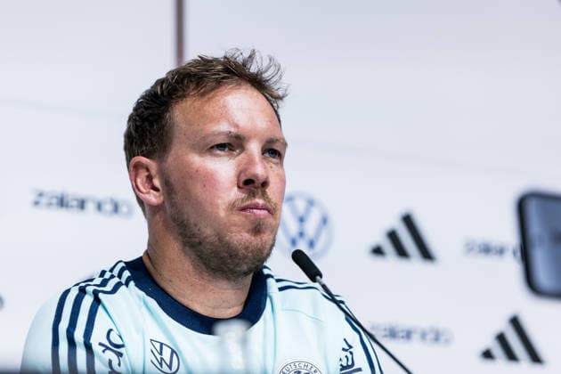 HERZOGENAURACH, GERMANY - MAY 27: Julian Nagelsmann (Head Coach Germany) during the press conference, PK, Pressekonferenz to start the trainings camp of Germany to prepare for the FIFA World Cup, WM, Weltmeisterschaft, Fussball 2026 on May 27, 2026 in Herzogenaurach, Germany. Bavaria Germany Copyright: xSteffiexWunderlx