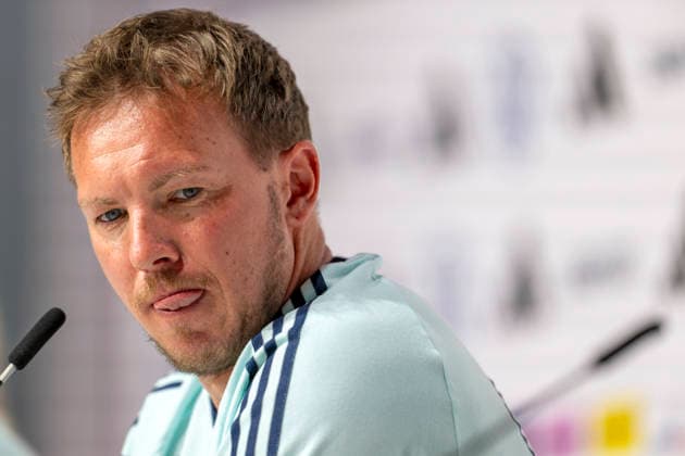 27 05 2026, Football DFB national team Germany, training camp before the World Cup, kick-off press conference in the HALFTIME media center at ADIDAS, in Herzogenaurach Coach Julian Nagelsmann Germany