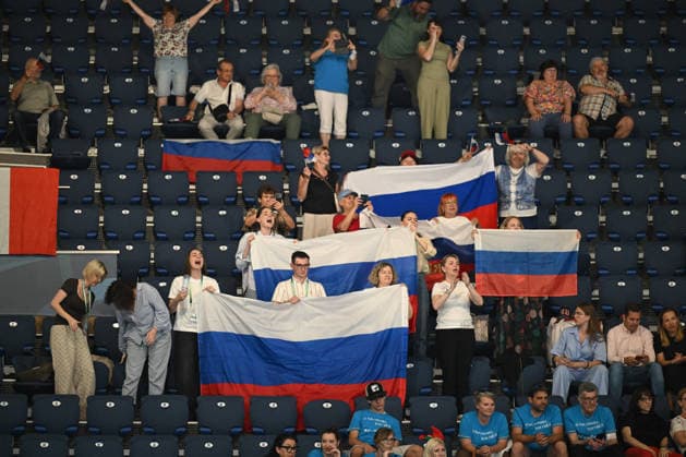 OTHER - Gymnastics - European Championships in Rhythmic gymnastics, Rhythmische Sportgymnastik, RSG Photo by IPA ABACAPRESS.COM85109590 - Russian Flags after years of ban during European Championships in Rhythmic Gymnastics, Gymnastics in Varna, Bulgaria, May 27 2026 Varna Bulgaria  Copyright: xIPAxSport ABACAx