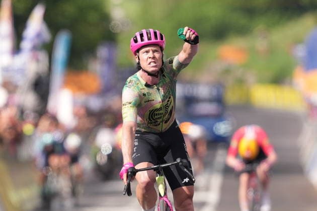 Denmark™s Michael Valgren of EF Education - Easypost stage winner during Stage 17 of the Giro d™Italia from Cassano D Adda to Andalo Italy, Wednesday May 27, 2026  Copyright: xGianmattiaxD Albertoi LaPressex