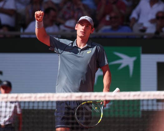 Valentin Royer FRA cheers after winning a point, emotion, joy Men s Singles, Men s Singles Tennis French Open 2026 Roland Garros Paris France 27 May 2026 Copyright: xJuergenxHasenkopfx