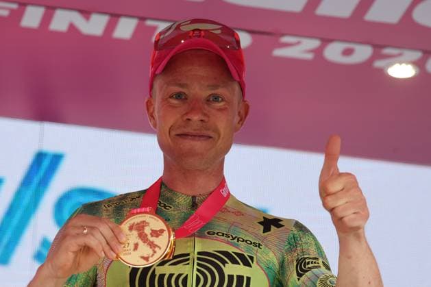 Giro d Italia 2026 UCI Cycling race - Stage 17 Pierre Teyssot MAXPPP ; Giro d Italia 2026 UCI Cycling race - Stage 17. Andalo, Italy on May 27, 2026. Stage 17h of 202 km from Cassano d Adda to Andalo. In action Michael VALGREN Danish from EF Education (EDU) Pierre Teyssot Maxppp Andalo Trentino South Tyrol Italy  Copyright: xMAXPPPxPierrexTeyssotx TEY33654 TEY33654