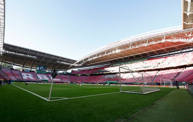 Leipzig, Germany, 27th May 2026. General view of the stadium before the Crystal Palace vs Rayo Vallecano UEFA Conference League Final match at Leipzig Stadium, Leipzig. Picture credit should read: Cody Froggatt Sportimage EDITORIAL USE ONLY. No use with unauthorised audio, video, data, fixture lists, club league logos or live services. Online in-match use limited to 120 images, no video emulation. No use in betting, games or single club league player publications. SPI_024_CF_CRYSTAL_PALACE_V_RAYO_VALLECANO SPI-4827-0024