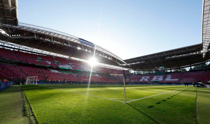 Leipzig, Germany, 27th May 2026. General view of the stadium before the Crystal Palace vs Rayo Vallecano UEFA Conference League Final match at Leipzig Stadium, Leipzig. Picture credit should read: Cody Froggatt Sportimage EDITORIAL USE ONLY. No use with unauthorised audio, video, data, fixture lists, club league logos or live services. Online in-match use limited to 120 images, no video emulation. No use in betting, games or single club league player publications. SPI_025_CF_CRYSTAL_PALACE_V_RAYO_VALLECANO SPI-4827-0025
