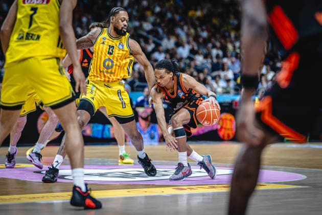 Basketball Berlin 27 05 2026 Season 2025 2026 EasyCredit BBL 1 Bundesliga Men, Men Playoffs Quarterfinals Game 5 Alba Berlin RASTA Vechta Alonzo Verge Vechta, No 11 J wan Roberts Alba Berlin, No 13