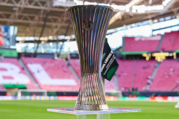 UEFA Conference League final: Crystal Palace FC Vs Rayo Vallecano A view of the trophy during the UEFA Conference League Final 2026 match between Crystal Palace FC and Rayo Vallecano at Football Arena Leipzig. Copyright: xMikolajxBarbanellx