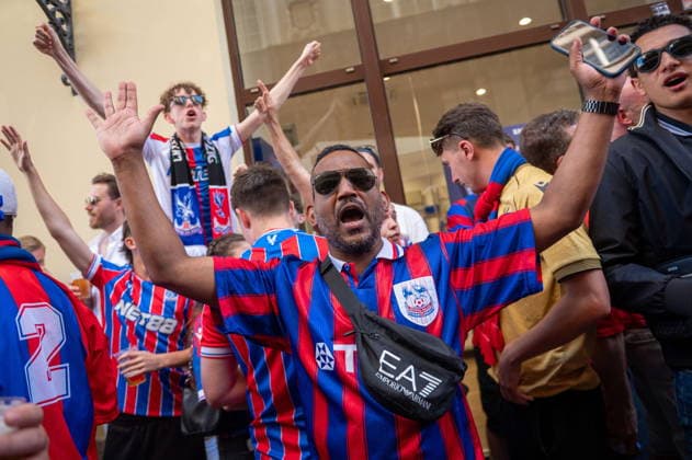 2026.05.27 Lipsk pilka nozna Final Liga Konferencji Europy sezon 2025 2026 Crystal Palace - Rayo Vallecano N z Kibice Crystal Palace przed meczem w Lipsku Foto Gleb Soboliev PressFocus 2026.05.27 Leipzig Football - Final UEFA Conference League 2025 2026 Crystal Palace - Rayo Vallecano Crystal Palace fans before the match in Leipzig Credit: Gleb Soboliev PressFocus NEWSPIX.PL --- newspix.pl 