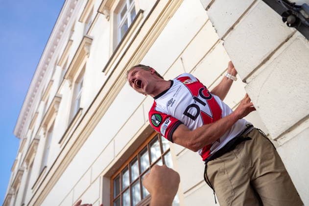 2026.05.27 Lipsk pilka nozna Final Liga Konferencji Europy sezon 2025 2026 Crystal Palace - Rayo Vallecano N z Kibice Rayo Vallecano przed meczem w Lipsku Foto Gleb Soboliev PressFocus 2026.05.27 Leipzig Football - Final UEFA Conference League 2025 2026 Crystal Palace - Rayo Vallecano Rayo Vallecano fans before the match in Leipzig Credit: Gleb Soboliev PressFocus NEWSPIX.PL --- newspix.pl 
