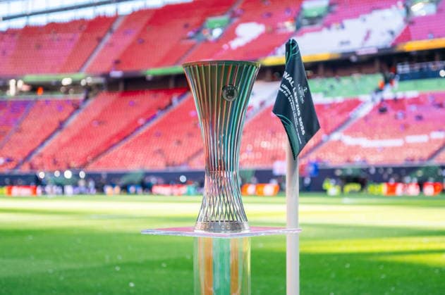 2026.05.27 Lipsk pilka nozna Final Liga Konferencji Europy sezon 2025 2026 Crystal Palace - Rayo Vallecano N z Puchar Ligi Konferencji na Red Bull Arena Foto Gleb Soboliev PressFocus 2026.05.27 Leipzig Football - Final UEFA Conference League 2025 2026 Crystal Palace - Rayo Vallecano UEFA Konference League Trophy on Red Bull Arena Credit: Gleb Soboliev PressFocus NEWSPIX.PL --- newspix.pl 