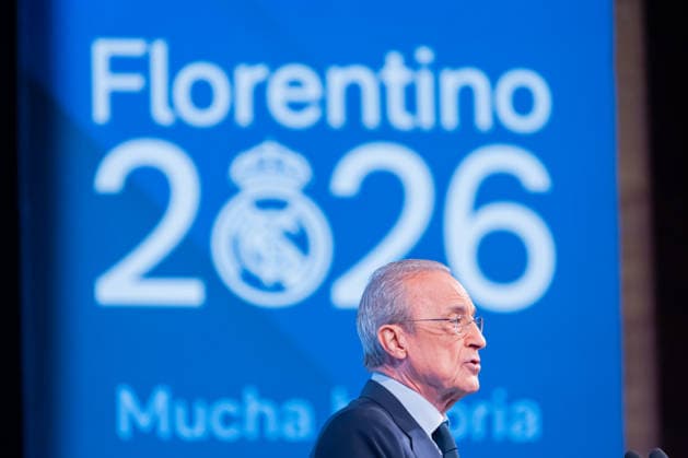 ESP press conference Florentino Perez of Real Madrid Florentino Perez, president of Real Madrid, presents his candidacy for the elections for the presidency of the Real Madrid club at Hotel Melia Castilla in Madrid on May 27, 2026, Madrid Madrid Madrid Spain Copyright: xAlbaxPachecox xAgenciaxLOFx