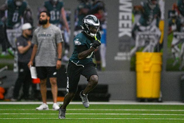 Philadelphia, PA - MAY 27: Philadelphia Eagles wide receiver Hollywood Brown 0 is shown during the Philadelphia Eagles OTA workout on May 27th, 2026 at the NovaCare Complex in Philadelphia, PA. (Photo by Terence Lewis Icon Sportswire) NFL, American Football Herren, USA MAY 27 Philadelphia Eagles OTA EDITORIAL USE ONLY Icon260527026