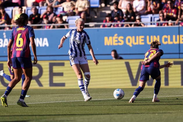 May 27, 2026, Sant Joan Despi, Barcelona, Spain: Klara Cahynova of Real Sociedad in action during the Spanish Women league, Liga F, football match played between FC Barcelona, Barca and Real Sociedad at Johan Cruyff Stadium on May 27, 2026 in Sant Joan Despi, Barcelona. Sant Joan Despi Spain - ZUMAa181 20260527_zaa_a181_054 Copyright: xJavierxBorregox