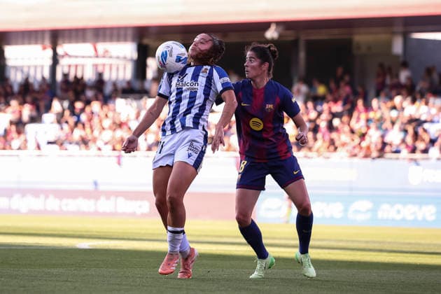 May 27, 2026, Sant Joan Despi, Barcelona, Spain: Emma Ramirez Gorgoso of Real Sociedad and Marta Torrejon of FC Barcelona, Barca in action during the Spanish Women league, Liga F, football match played between FC Barcelona and Real Sociedad at Johan Cruyff Stadium on May 27, 2026 in Sant Joan Despi, Barcelona. Sant Joan Despi Spain - ZUMAa181 20260527_zaa_a181_055 Copyright: xJavierxBorregox