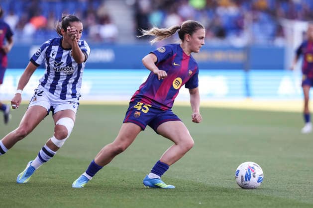 May 27, 2026, Sant Joan Despi, Barcelona, Spain: Carla Julia of FC Barcelona, Barca in action during the Spanish Women league, Liga F, football match played between FC Barcelona and Real Sociedad at Johan Cruyff Stadium on May 27, 2026 in Sant Joan Despi, Barcelona. FC Barcelona V Real Sociedad - Liga F  - ZUMAa181 20260527_zaa_a181_057 Copyright: xJavierxBorregox