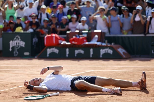 Czech tennis player Jakub Mensik wins the2nd round of the French Open 2026 on the Roland Garros courts in Paris, France, on May 27, 2026. (CTKxPhoto PavelxLebeda) CTKPhotoF202605270017901  CTKPhotoF202605270017901