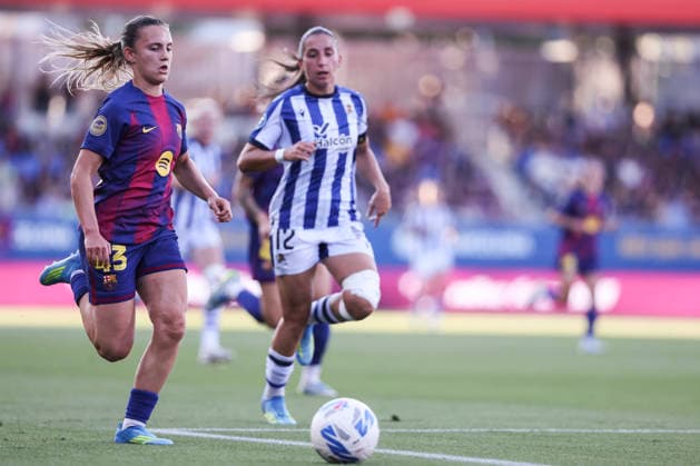May 27, 2026, Sant Joan Despi, Barcelona, Spain: Carla Julia of FC Barcelona, Barca in action during the Spanish Women league, Liga F, football match played between FC Barcelona and Real Sociedad at Johan Cruyff Stadium on May 27, 2026 in Sant Joan Despi, Barcelona. Sant Joan Despi Spain - ZUMAa181 20260527_zaa_a181_077 Copyright: xJavierxBorregox