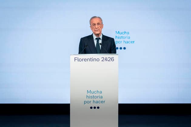 May 27, 2026, Madrid, Madrid, Spain: Florentino Perez attends during his presentation of his candidacy for the presidency of Real Madrid at the Melia Castilla Hotel on May 27, 2026, in Madrid, Spain. Presentation Of Candidacy Of Florentino Perez For Real Madrid Presidency  - ZUMAa181 20260527_zaa_a181_091 Copyright: xAngelxPerezxMecax