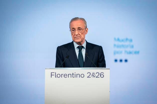 May 27, 2026, Madrid, Madrid, Spain: Florentino Perez attends during his presentation of his candidacy for the presidency of Real Madrid at the Melia Castilla Hotel on May 27, 2026, in Madrid, Spain. Madrid Spain - ZUMAa181 20260527_zaa_a181_093 Copyright: xAngelxPerezxMecax